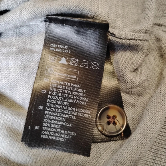 H&M Gray Button Up Silk Blend Cardigan, Large - Picture 8 of 8